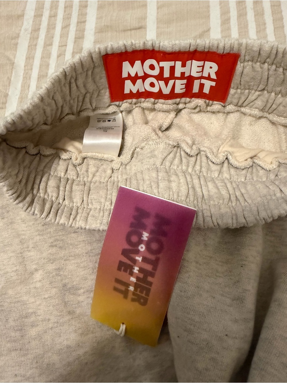 NEW Mother The Knock Out Ankle Sweatpants Move It Oatmeal - Picture 5 of 6